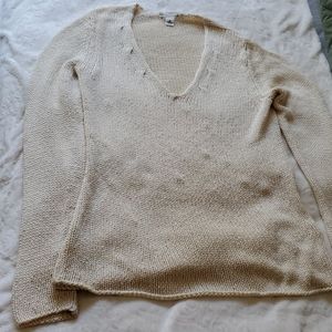 Cream knitted sweater with knitted details